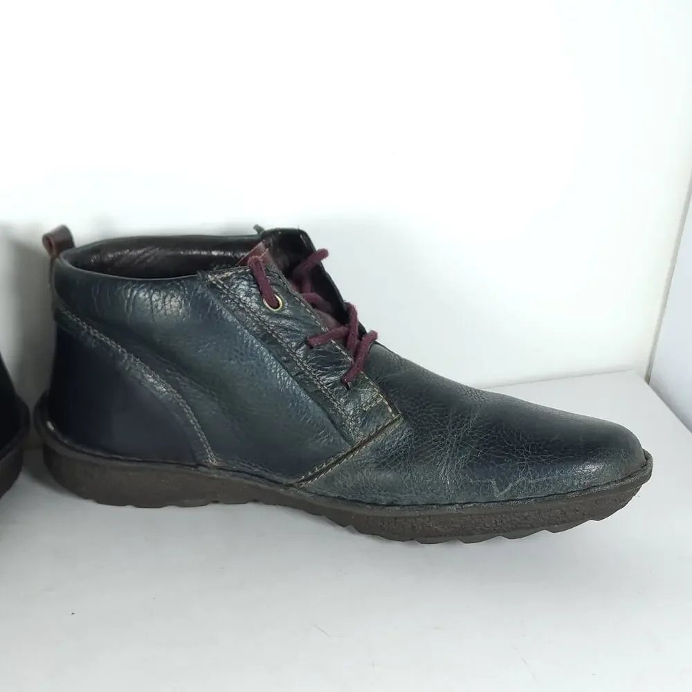 Pikolinos Santiago Men's EU41 US8 Navy Blue Leather Lace-Up Chukka Boots